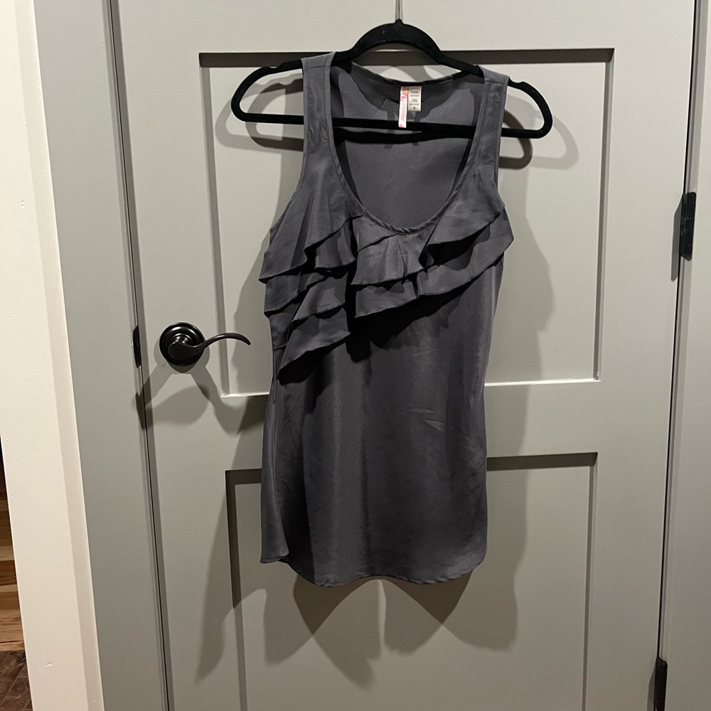 90 Degree By Reflex Slate Ruffle Tank Top